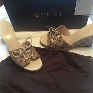 Gucci GG Canvas Wedges